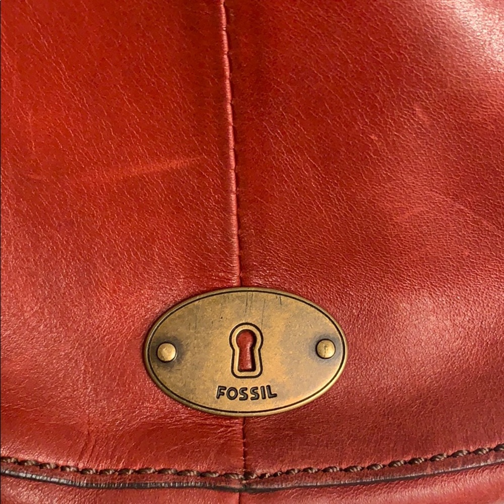 Fossil Red Leather Cross Body Purse - Picture 6 of 8
